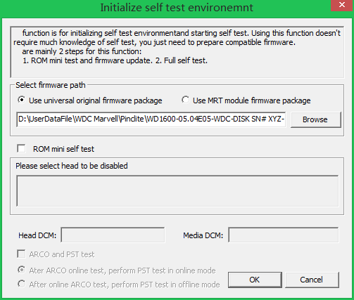 WD -- Initialize Self Test Environment - Powerful Tool for One-click Repairing WD