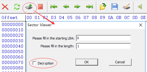 Decryption of USB HDDs