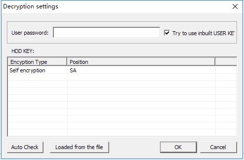 Decryption of USB HDDs